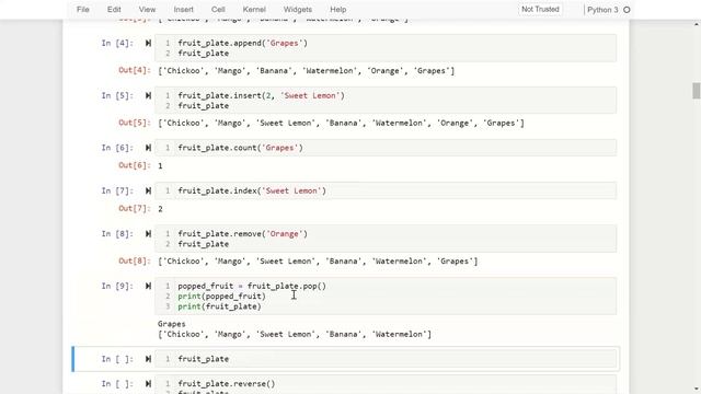Learn Python Q&A Style | FAQs List Manipulation | append, sort, index, reverse, insert, pop, len