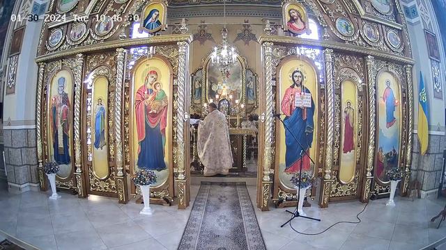 Богослужіння у Храмі Вознесіння Господнього ПЦУ в м. Пустомити Львівської області 30.01.2024 року смотреть онлайн