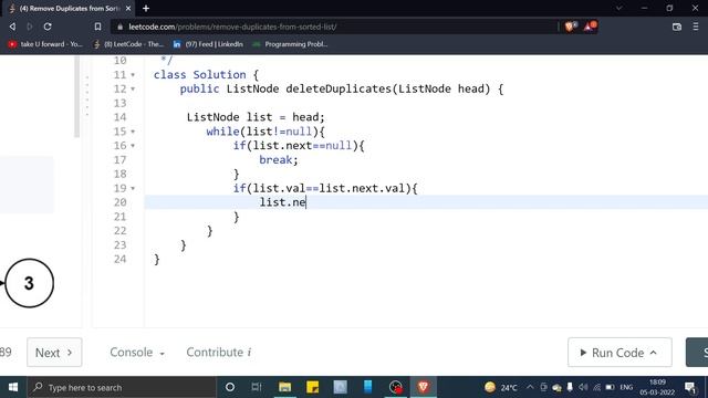 Remove Duplicates from Sorted List | Leetcode | Java Solution смотреть онлайн