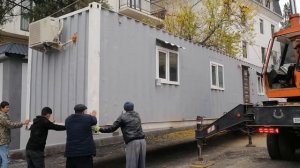Бытовка из морского контейнера 40DC футов. Выгрузка в Ташкенте. Первый арендатор! Открытие филиала.