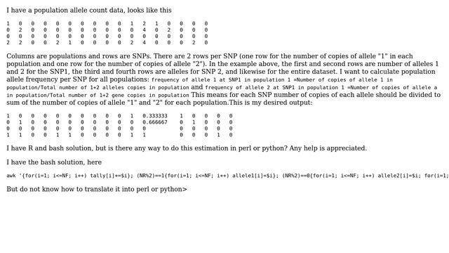 How to divide values in each row by the sum up values of two rows (translate bash to perl смотреть онлайн