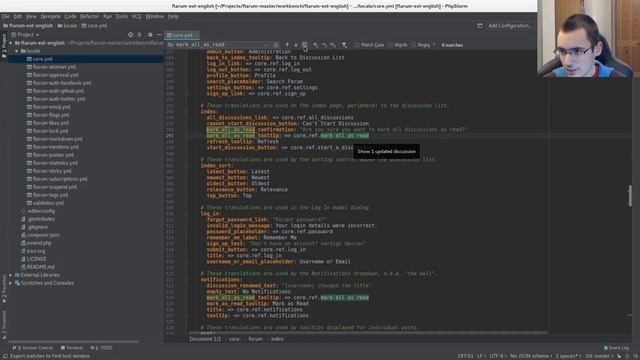 Flarum live coding - "First good issue" core PR смотреть онлайн