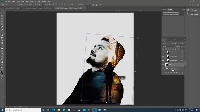 double exposure in Photoshop free Action || 2021 || (Action In the Description)