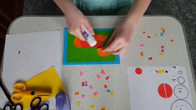 Аппликация из цветной бумаги, круги, 014 Заяц смотреть онлайн