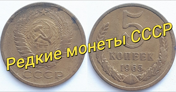 Редкая монета СССР 5 копеек 1965.