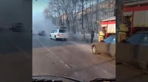 В Хабаровске сгорел пассажирский автобус