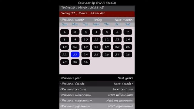 Calendar by Me | Processing JAVA Program | Gregorian Calendar смотреть онлайн