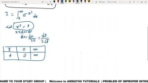 #10 Improper integral e^-x^2 with limit 0 to infinity | Improper integral of first kind