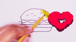 bolalar uchun burger chizish draw burger for children рисовать бургер для детей