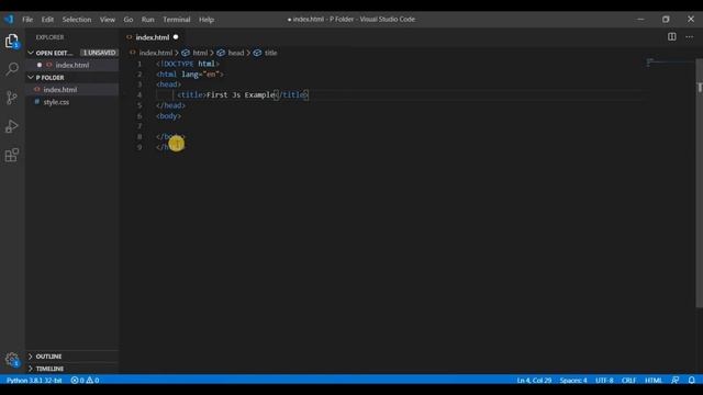 How to create JavaScript project file | JavaScript First Example | JavaScript Course