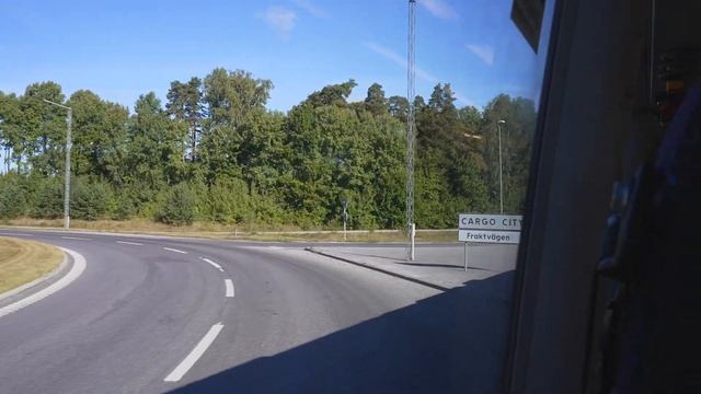 Sweden, Stockholm, bus 579 ride from Märsta to Arlanda Airport смотреть онлайн