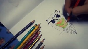 How To Draw Easy A Cute color Owl - Art for Kids| kako nacrtati sovu lako, za DECU