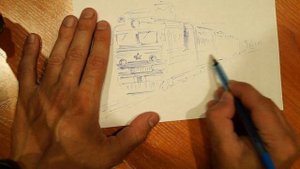 Как нарисовать поезд , рисую ВЛ80, ВЛ10 ручкой быстро Russian trains quick sketch