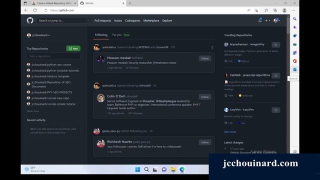 How to Clone a Github Repository (on Windows) | jcchouinard.com смотреть онлайн