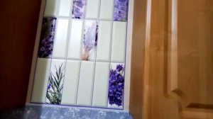 Фартук на кухне над раковиной.Часть 2.Своими руками быстро,дешево!