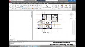 AutoCAD 2012: Paso7_PLANTA BAJA (Esc.1:50) Insertar Textos y Insertar Cotas