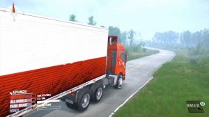 Spintires: MudRunner - FAW Jiefang J6P 4x4 Truck With Semi Trailer Driving Through Road Collapse