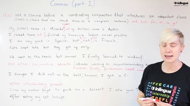 English Writing Skills: Commas (Part 1 of 3) - English lessons with inlingua Vancouver