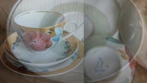 На блошином рынке в Москве купила советские чайные пары Дулево "Пионы". Антиквариат. Винтаж.