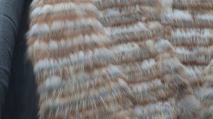 Вязанная шуба из рыжей лисы  Обзор