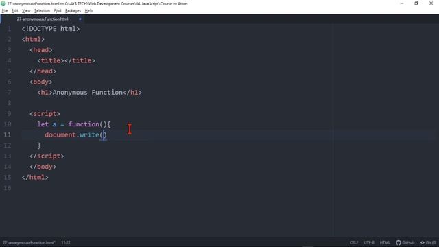 27. Anonymous Function | JavaScript | JavaScript in Pashto