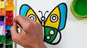 Рисуем и раскашиваем красивую бабочку! \\ Рисование для девочек! Давайте рисовать  вместе!