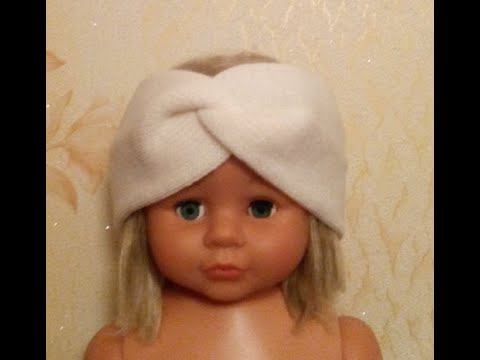 Вязаная повязка-чалма на однофотнурной вязальной машине. смотреть онлайн