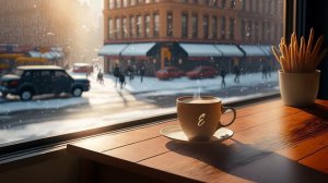 уютная зимняя атмосфера кофейни ☕ расслабляющая джазовая инструментальная музыка для отдыха, работы