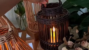 Плетеные фонари-подсвечники