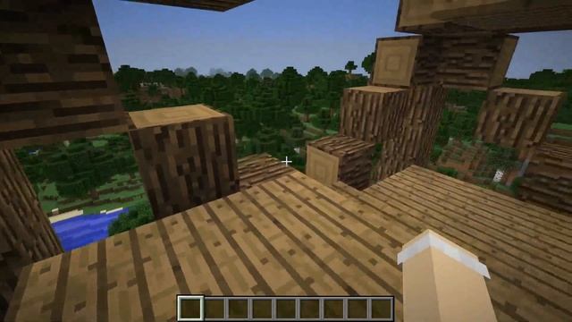 Смотровая вышка в лесу, с уютным чедаком в Minecraft смотреть онлайн