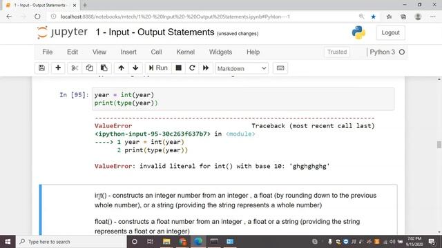 Python Tutorial For Beginners 1 - Data Types, I/O Statements, Changing Data type, Variables