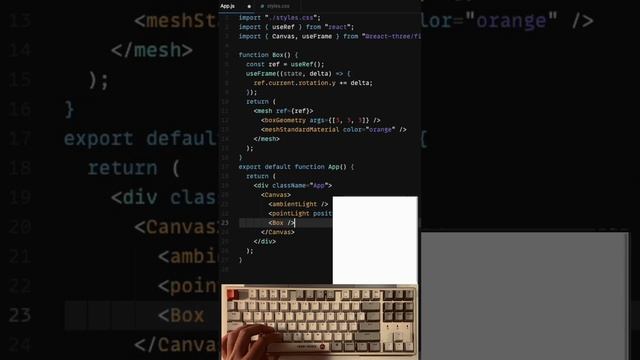 ASMR Programming | React+Three fiber create box #asmrprogramming #reactjs #3d #threejs