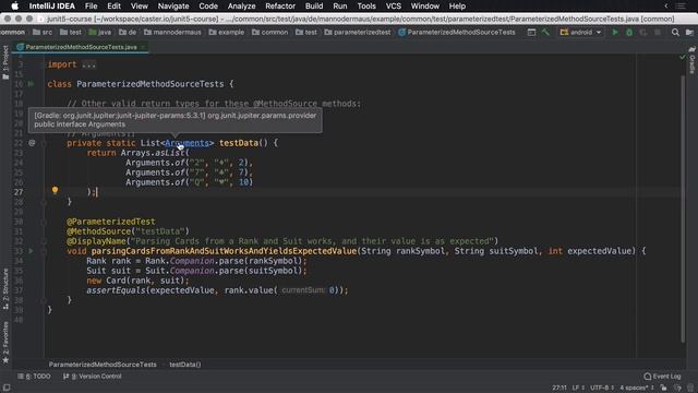 Parameterized Tests in JUnit 5: @MethodSource