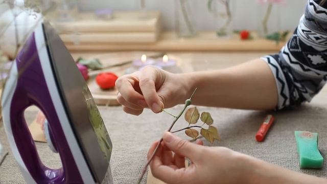 Реалистичный стебель для розы из термоклея (стержни для термо-пистолета) смотреть онлайн