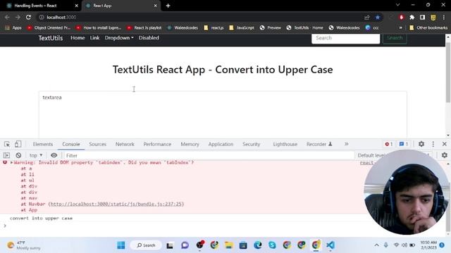 Project 1 : Understanding Handling Events in React Js #ep11 #reactjs