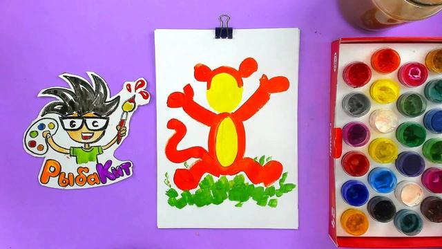 Рисуем Тигру из мультика Винни Пух или Тигруля красками смотреть онлайн