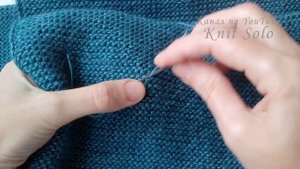Как спрятать кончики нитей, полотно - платочное вязание. Knit Solo