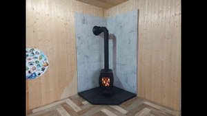 Очередная установка песи Бахта с дымоходом Феррум, в недостроенный дом