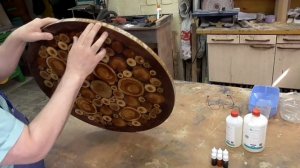 Стол из эпоксидной смолы - ArtLine .Торцевые спилы.