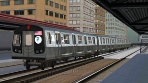 Поезд метро Нью-Йорка в зиму в Subway simulator 3D