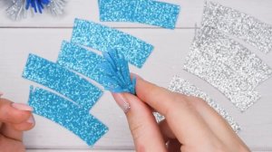 Простые ПУШИСТЫЕ СНЕЖИНКИ из фоамирана НА НОВЫЙ ГОД