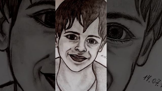 Портрет рисунок ребёнка мальчика.   My art portrait child boy. Рисую портрет