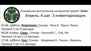 Петр К. (Чехия) "4 шаг. Резентмент" Спикерская на группе АА "Клан" (Киев) 3 апреля 2021