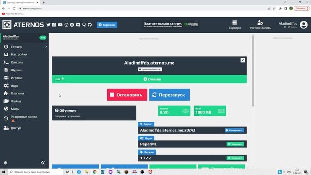 Можно ли открыть УСПЕШНЫЙ СЕРВЕР НА ATERNOS смотреть онлайн