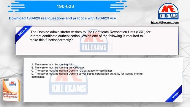 190-623 - Notes Domino 6 Configuring Domino Web Servers Questions And Answers By Killexams.com