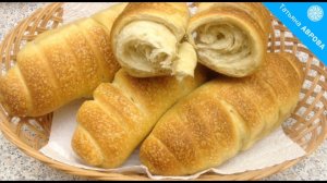 Хлебные рогалики из теста на закваске