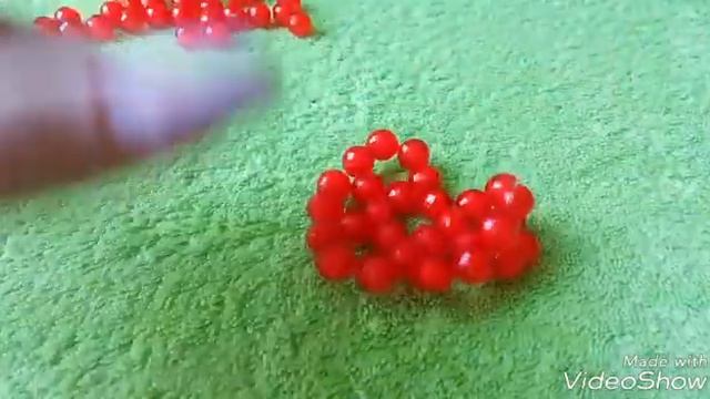 Брелок объемное сердце из бусин # 3.