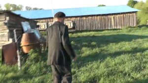 Деревня православная Потеряевка. о. Иоаким и овцы