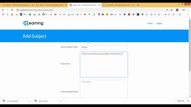 E Learning in PHP