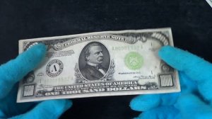 Тысяча долларов США одной купюрой. Крупный номинал американской банкноты 1000 долларов 1934 года